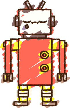 Bir insan tarafından çizilen robot tebeşiri.
