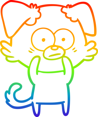 gökkuşağı gradyan çizimi bir insan tarafından çizilmiş sinirli bir köpek çizgi filmi