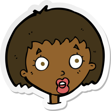 Bir insan tarafından çizilmiş bir karikatür çıkartması.