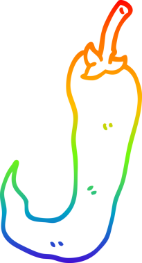 Bir insan tarafından çizilmiş kırmızı kırmızı kırmızı acı biber çizgi çizimi