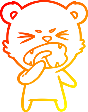 Kızgın bir çizgi film ayısının insan tarafından çizilmiş bağırışları.