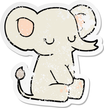 Bir insan tarafından çizilmiş karikatür filinin sıkıntılı çıkartması.