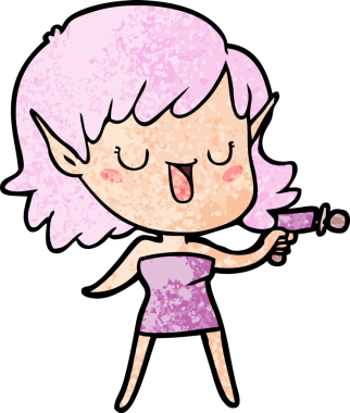 Bir insan tarafından çizilmiş bir elf kızı.