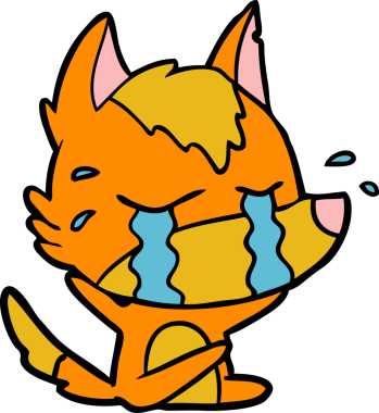 Bir insan tarafından çizilmiş tilki çizgi film karakteri