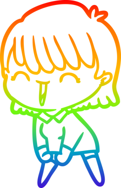 gökkuşağı gradyan çizimi bir insan tarafından çizilmiş bir karikatür kadın