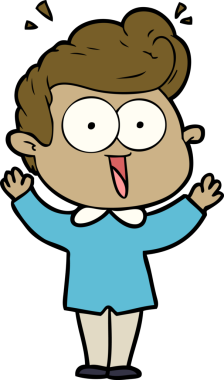 Bir insan tarafından çizilmiş heyecanlı bir çizgi film.