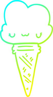 Bir insan tarafından çizilmiş soğuk gradyan dondurma çizimi.