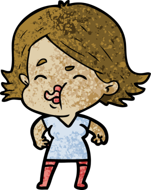 Bir insan tarafından çizilen karikatür kızı.