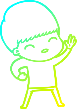 Bir insan tarafından çizilmiş mutlu çizgi film çocuğu çizimi.