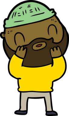 Bir insan tarafından çizilmiş sakallı bir adam.