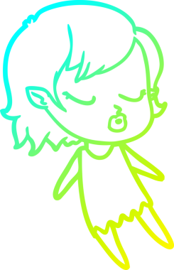 Soğuk gradyan çizgisi, bir insan tarafından çizilmiş şirin bir vampir kız çizgi filmi.