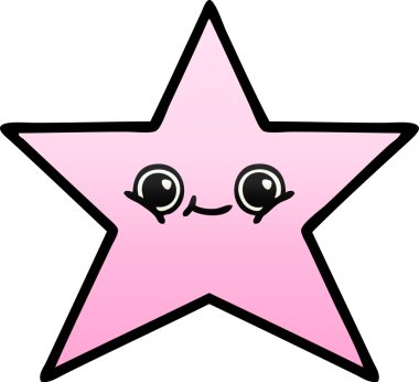 Bir insan tarafından çizilmiş yıldız balığının gölgeli karikatürü