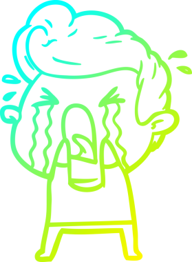 Bir insan tarafından çizilmiş ağlayan bir karikatür çizimi.