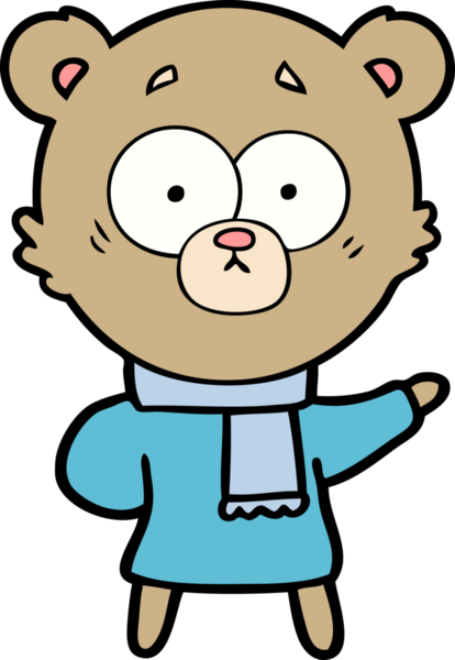 Bir insan tarafından çizilmiş sürpriz ayı karikatürü