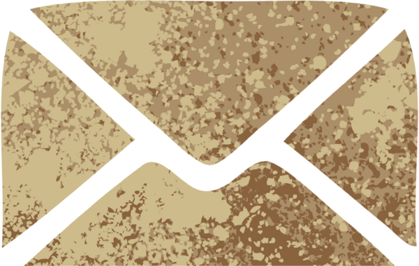 Bir insan tarafından çizilmiş kağıt zarfın retro çizim tarzı karikatürü