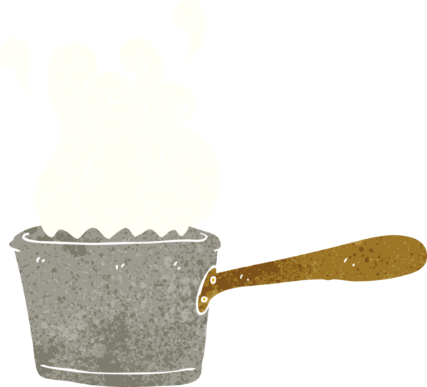 Bir insan tarafından çizilmiş bir mutfak tavası.