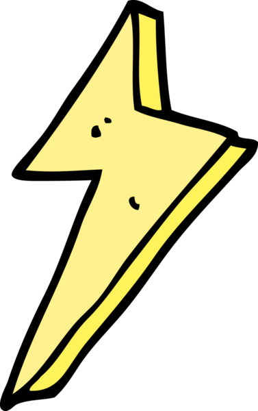 Bir insan tarafından çizilmiş çizgi film yıldırımı
