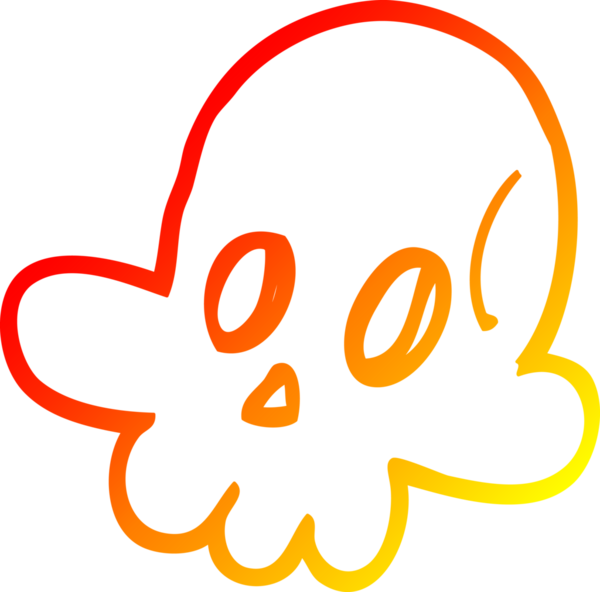 Bir insan tarafından çizilmiş bir cadılar bayramı kafatası çizgi çizimi.