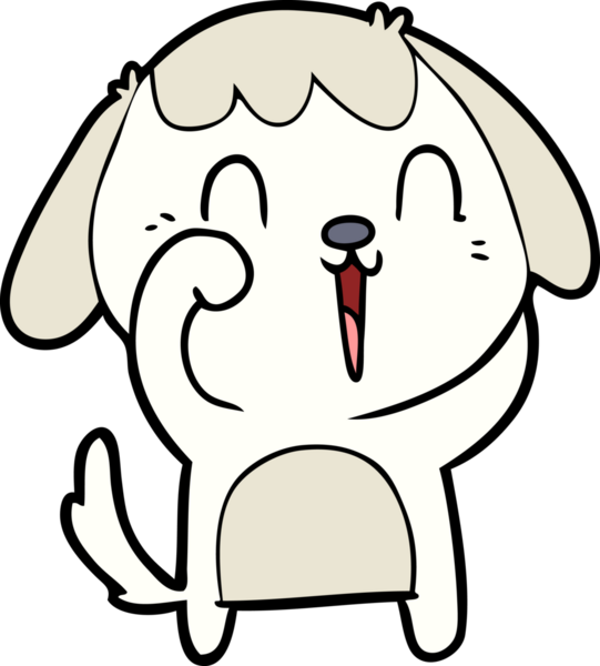 Bir insan tarafından çizilmiş şirin bir çizgi film köpeği.