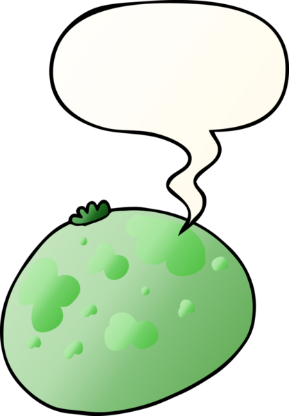 bir insan tarafından çizilmiş yumuşak eğimli baloncuklu çizgi film kabağı