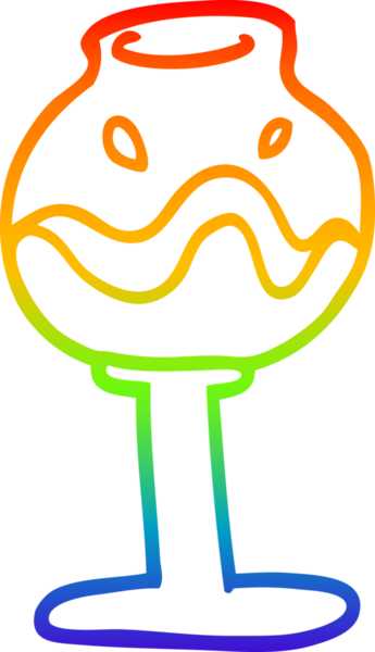 gökkuşağı gradyan çizgisi bir insan tarafından çizilmiş bir şarap kadehinin çizimi