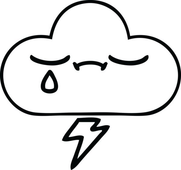 Bir insan tarafından çizilmiş bir fırtına bulutu çizimi