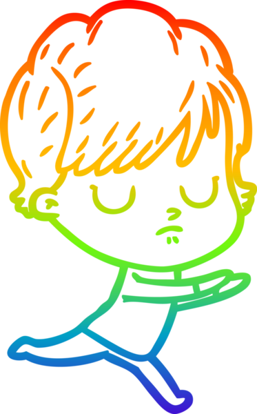 gökkuşağı gradyan çizimi bir insan tarafından çizilmiş bir karikatür kadın