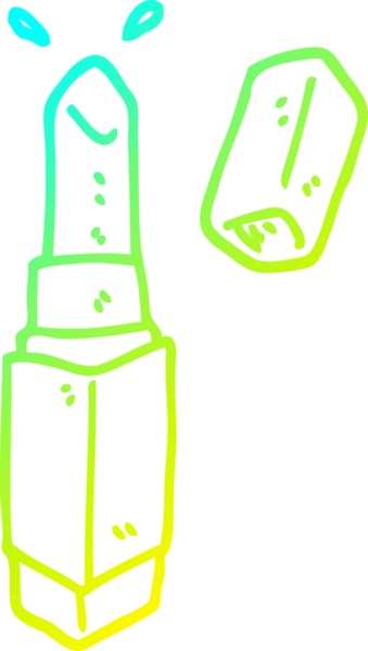 İnsan tarafından çizilmiş bir çizgi film rujunun soğuk gradyan çizimi