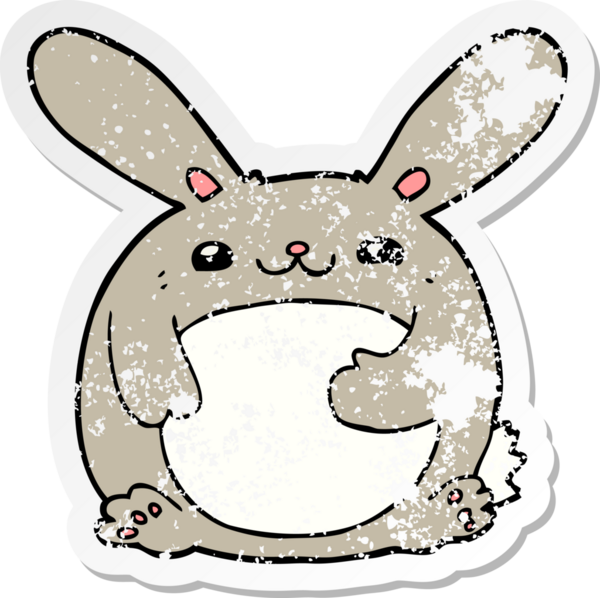 Bir insan tarafından çizilmiş karikatür tavşanı.