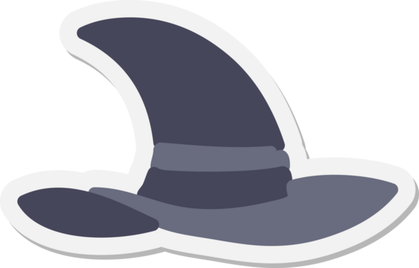 Bir insan tarafından çizilmiş ürkütücü cadı şapkası çıkartması.