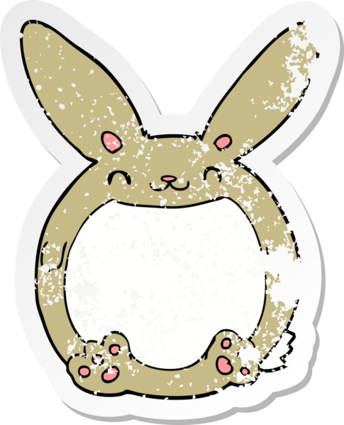 Bir insan tarafından çizilmiş karikatür tavşanı.