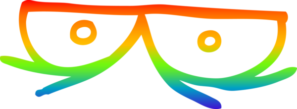 Bir insan tarafından çizilmiş gökkuşağı gradyan çizgi çizimi