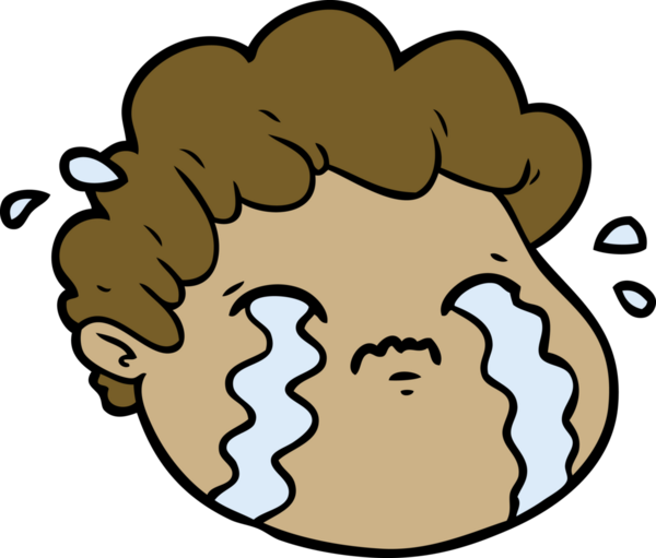 Bir insan tarafından çizilmiş ağlayan çocuk.