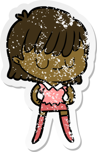 Bir insan tarafından çizilmiş karikatür bir kadının sıkıntılı çıkartması.