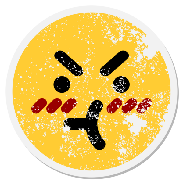 İnançsız yüz bir insan tarafından çizilmiş dairesel etiket