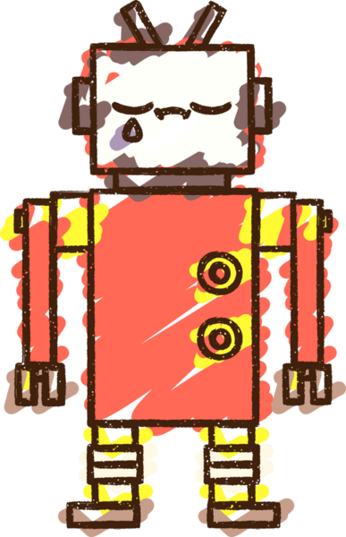 Bir insan tarafından çizilen robot tebeşiri.