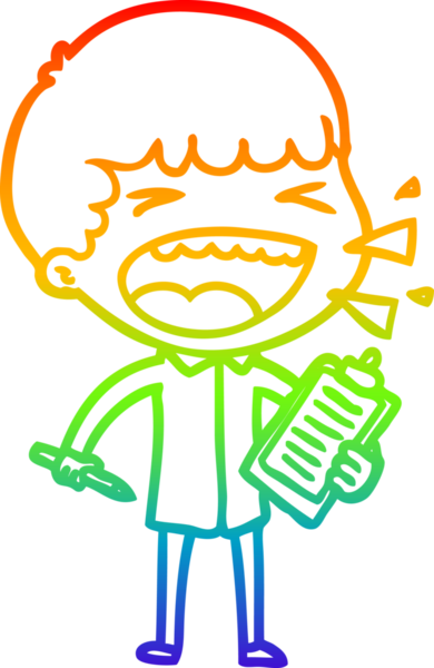 Gökkuşağının gradyan çizimi bir insan tarafından çizilmiş gülen bir adamın çizimi.