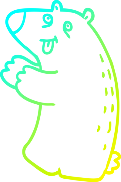 Bir insan tarafından çizilen mutlu ayı çizgi filminin soğuk gradyanı.