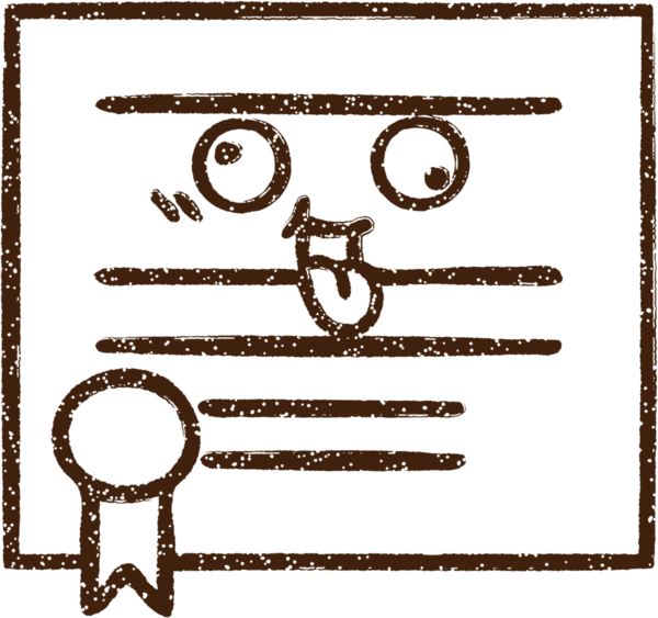 Bir insan tarafından çizilmiş Sertifika Kömürü Çizimi