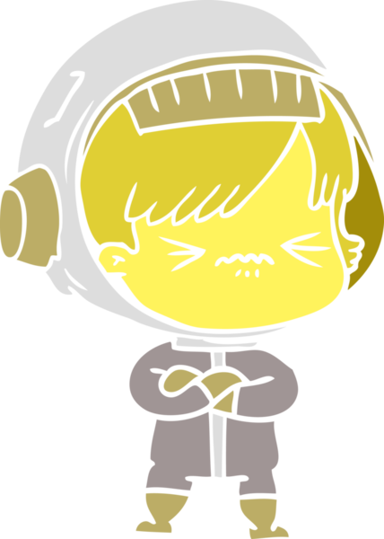 kızgın düz renkli çizgi film kızı bir insan tarafından çizilmiş.