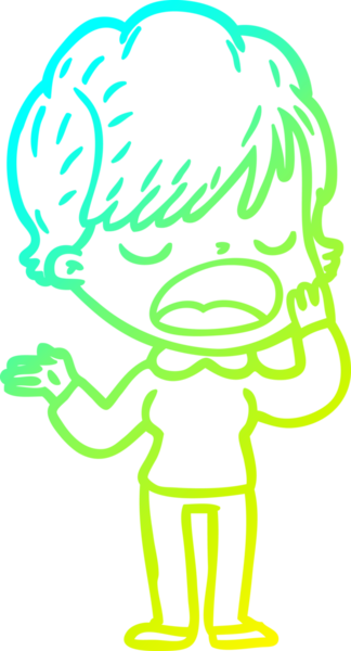 Bir insan tarafından çizilmiş bir karikatür kadın çizimi.