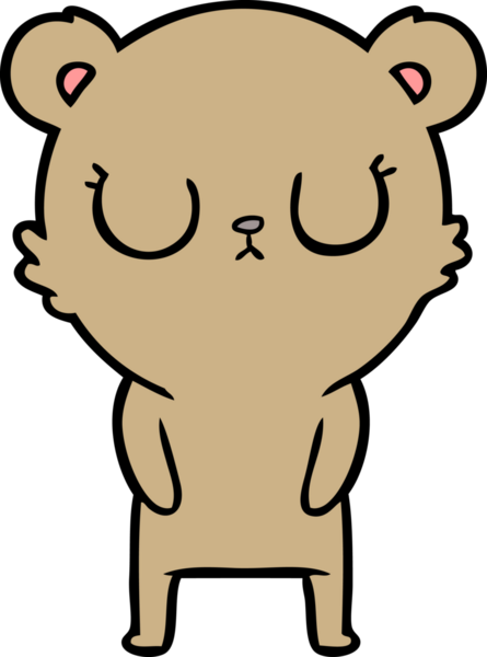 Bir insan tarafından çizilmiş barışçıl çizgi film ayısı.