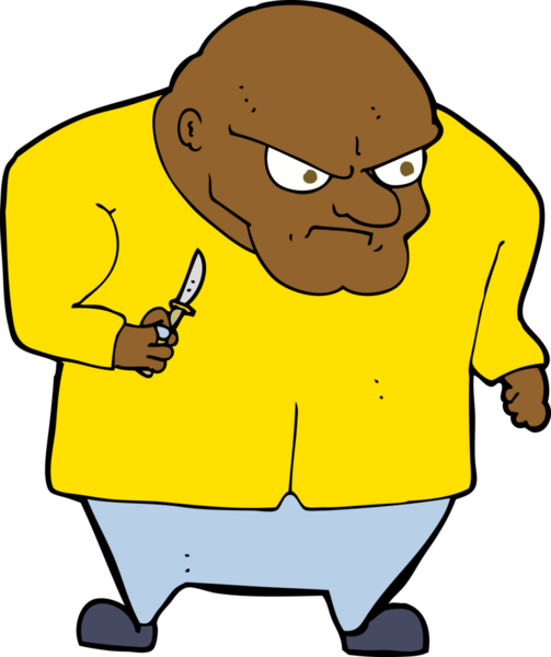 Bir insan tarafından çizilmiş kötü adam çizgi filmi.