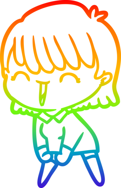 gökkuşağı gradyan çizimi bir insan tarafından çizilmiş bir karikatür kadın