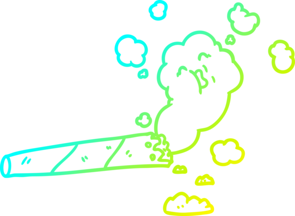 Bir insan tarafından çizilmiş sigara içen bir çizgi film çizimi.