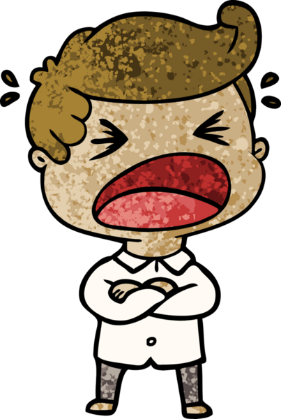 Bir insan tarafından çizilmiş bağıran adam çizgi filmi.