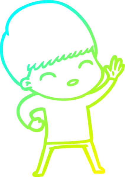 Bir insan tarafından çizilmiş mutlu çizgi film çocuğu çizimi.