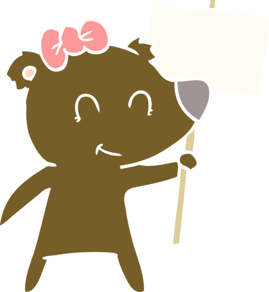 Bir insan tarafından çizilmiş dişi ayı düz renk karikatürü