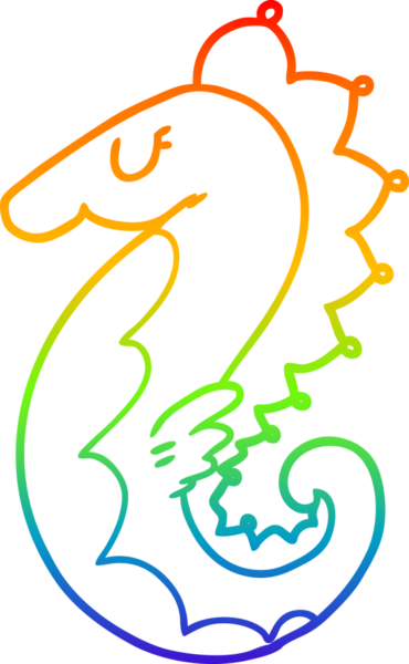 Bir insan tarafından çizilmiş karikatür deniz atı çizimi.