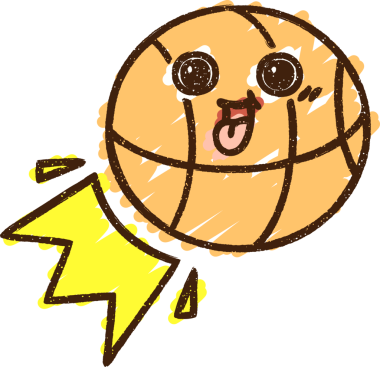 Bir insan tarafından çizilmiş basketbol tebeşiri.